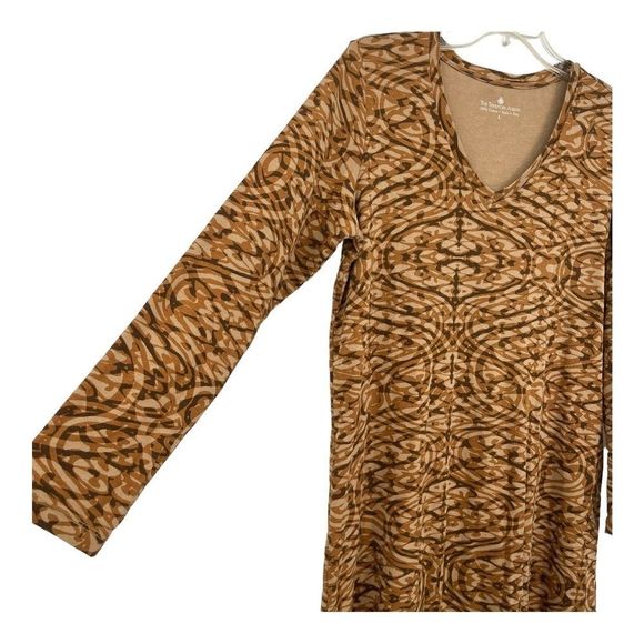 The Territory Ahead V-Neck Long Sleeve Cotton Print Dress Womens L - Picture 5 of 9